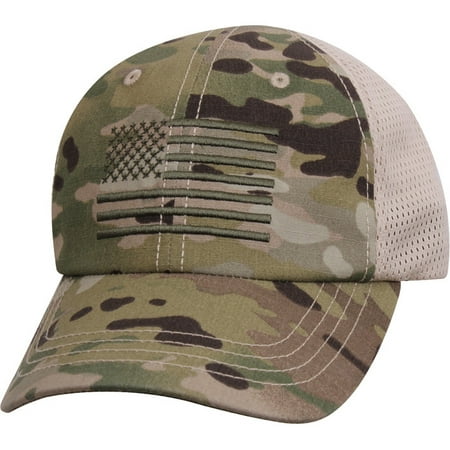 USA US Flag Multicam Camo Hunting Military Mesh Back Tactical Baseball Cap Hat