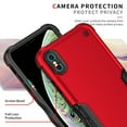 thumbnail image 4 of JTCASES for iPhone XS/X Case, Support Wireless Charging Non-slipping 2-Layer Shockproof Drop Resistant Lens Protection Heavy Duty Protective Slim Shell, Red, 4 of 7