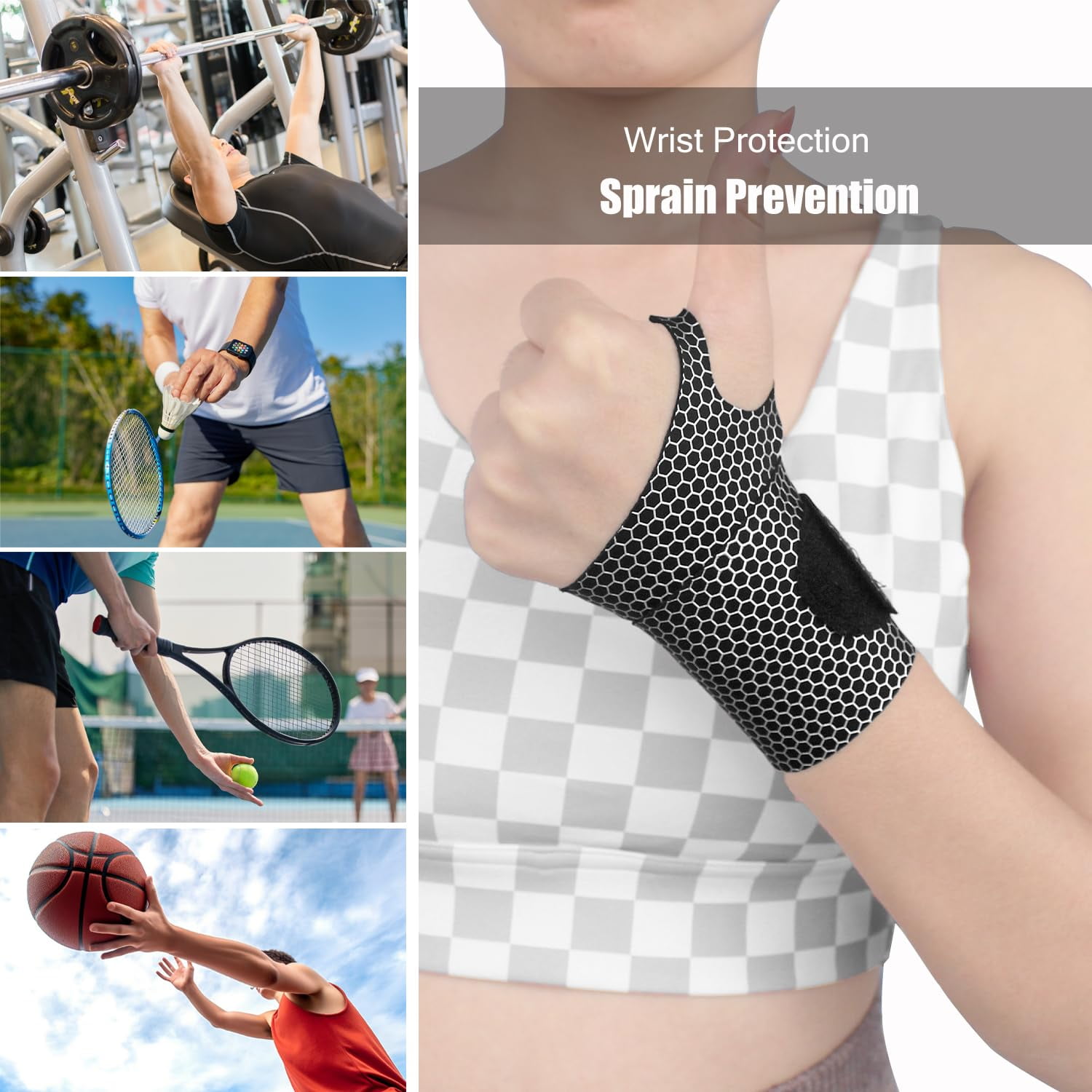 Lightweight Wrist Guard for Sprains, Mouse Hand Syndrome & Fitness | Unisex Black