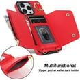 thumbnail image 4 of for iPhone 14 Pro Max Case Wallet with Strap for Women,Crossbody Lanyard and Wristlet Strap,Zipper Pocket,Credit Card Holder,Ring Stand,RFID Blocking Phone Wallet Cases(6.7 inch,Red), 4 of 18