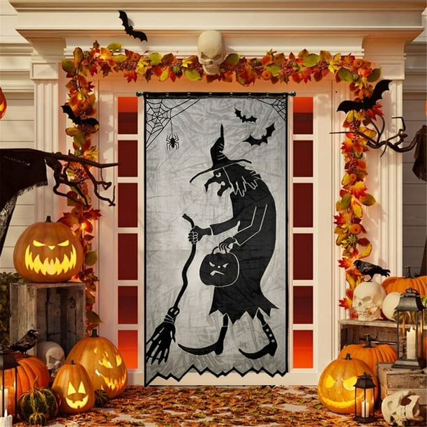 Snorda Halloween Decoration Curtain Halloween Witch Curtain Lace