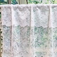thumbnail image 2 of Nvzi white Short Curtain Rod Pocket, 145*45cm - 2 slice, Elegant Lace Fabric for & Valances, Ideal for Kitchen Window, Dining Room, Cafe Decor, 2 of 4