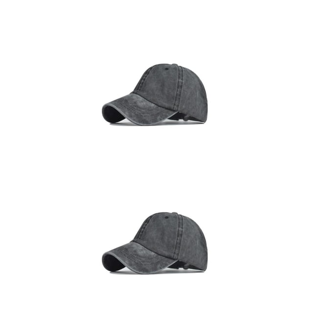 Guardurnaity Gorra de béisbol para mujer, gorra deportiva con cola de caballo, hebilla ajustable, poliéster, transpirable para correr, ocio, Lavar Negro 2piezas