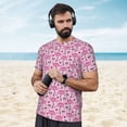 thumbnail image 4 of Wukai Cute Watermelon Flamingo Print Men's Short-Sleeved Mesh T-Shirt,Quick-Dry Short Sleeve Workout T-Shirt-X-Small, 4 of 8