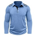thumbnail image 7 of IYTR Men's Casual Shirts Comfy Long Sleeve Classic Basic Cotton T-Shirt Solid Color Button Tops with Pocket (Light Blue,XXXL), 7 of 7