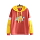 thumbnail image 3 of Sudadera con capucha de algodón estampada con capucha, manga larga, deportes, mujer, ropa superior, M, amarillo y rojo Scienceny AP000850-02, 3 of 7