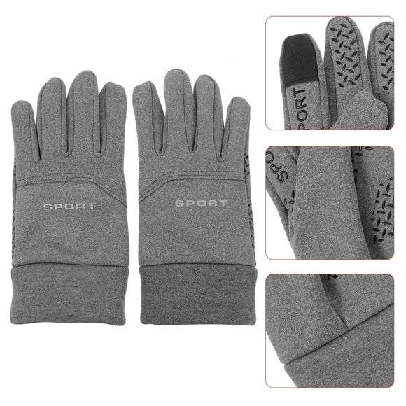 Minkissy Bike Gloves 1 Pair Grey Polyester for Men Cycling and Other Sports