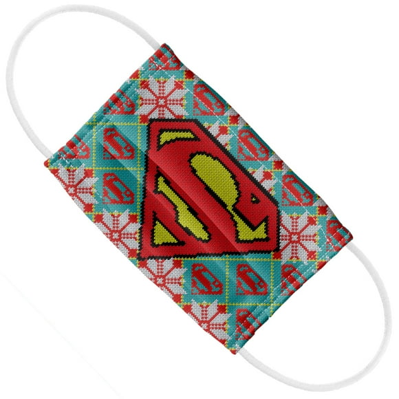 Superman Kids Sweater Shield 1-Ply Reusable Face Mask Covering, Kids