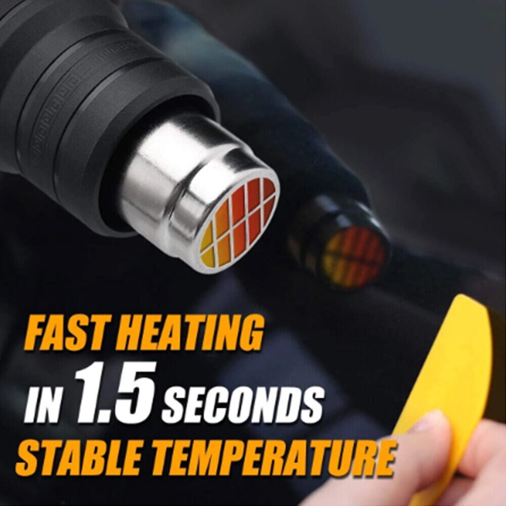 Heat Gun, 2500W Heavy Duty Hot Air Gun Kit with 140°F-1112℉ Dual-Temperature Settings and 4 Nozzles for Shrinking PVC,Stripping Paint, Crafts