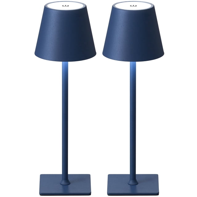 Lámpara de mesa inalámbrica KDG, paquete de 2 lámparas LED de escritorio con 4000 mAh