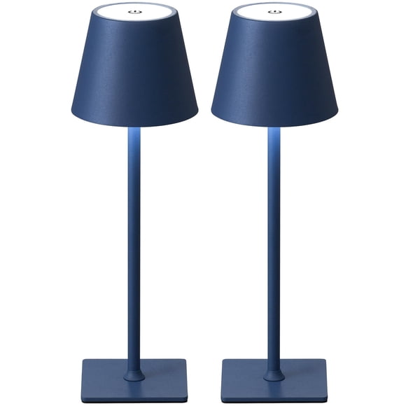 Lámpara de mesa inalámbrica KDG, paquete de 2 lámparas LED de escritorio con 4000 mAh