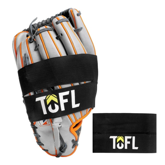 TOFL Baseball Glove Wrap Elastic Band Strap for Baseball Mitts Black Wrap