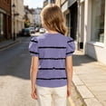 thumbnail image 5 of WRKEKC Girls Short Sleeve Tops Puff Sleeve Floral Print Round Neck Summer Casual Blouse for 4-15 Years, 5 of 8