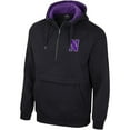 thumbnail image 2 of Men's Colosseum Black Northwestern Wildcats Half-Zip Hoodie, 2 of 3