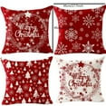thumbnail image 2 of Pudcoco Christmas Pillow Covers Classic Snowflake Star Tree Pattern Cushion Covers Holiday Pillow Cases for Sofa, Couch, Bed, 2 of 6