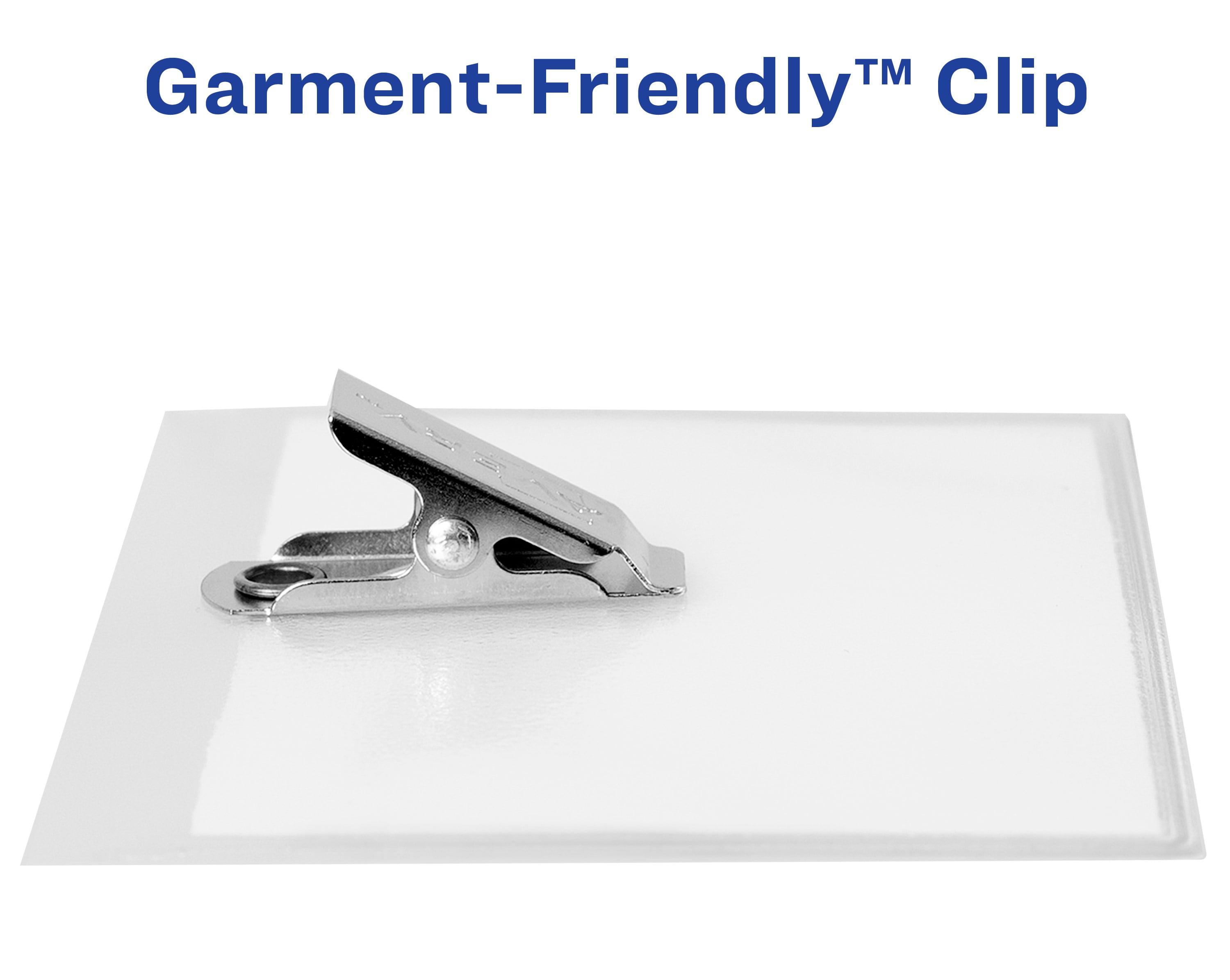 Avery Name Badge Labels, 3" x 4", Paper, White, Clip Style, Holders, Laser/Inkjet, 50 Badges (74536)