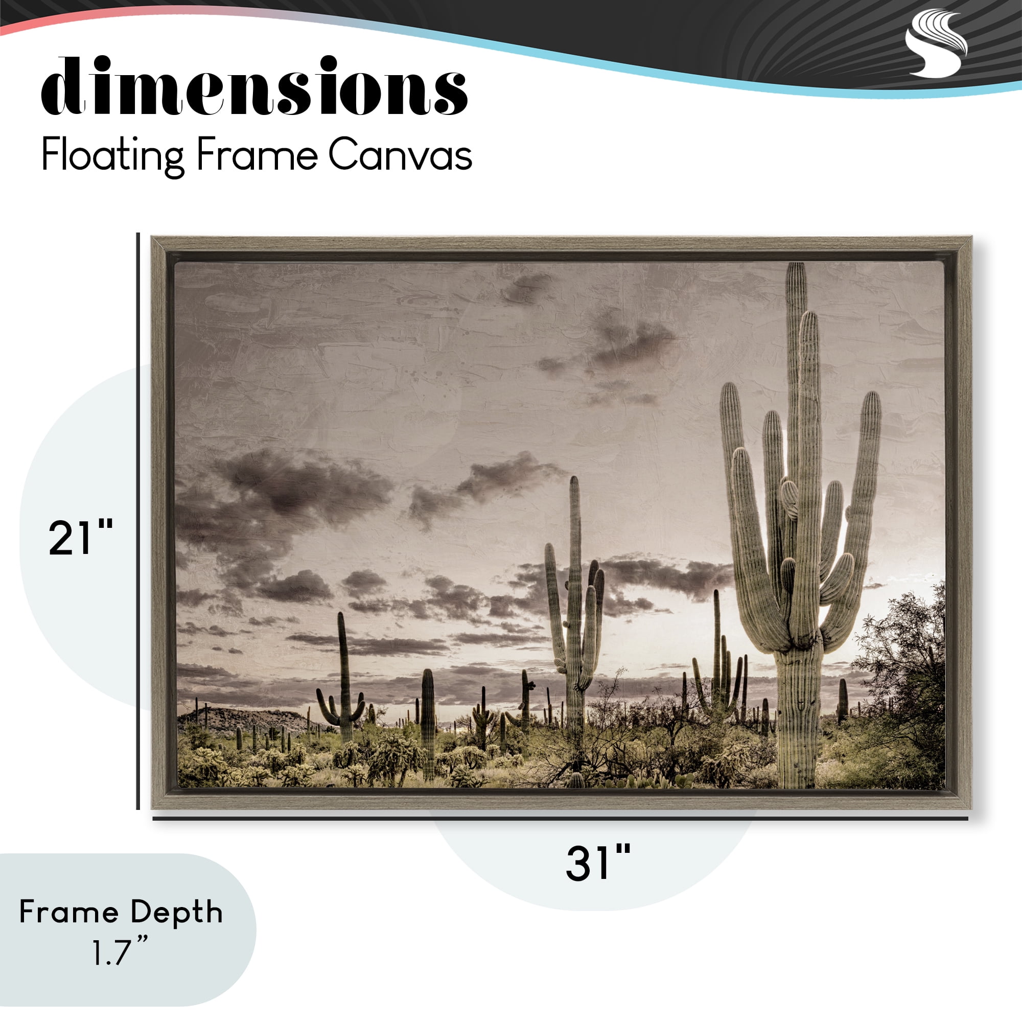 Stupell Industries Desert Sky Wilderness Brown Framed Floater Canvas Wall Art, design by Kim Allen