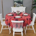 thumbnail image 2 of Red Cheetah Leopard Pattern Round Tablecloth 60"x60",Wrinkle Wipeable Table Cloth for Kitchen Dining Room Picnic Patio Party, 2 of 6
