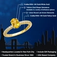 thumbnail image 2 of Gem Stone King 14K Two Tone Gold Yellow Citrine and Lab Grown Diamond Engagement Ring for Women | 0.91 Cttw | Oval 7X5MM | Gemstone November Birthstone | Size 8, 2 of 6