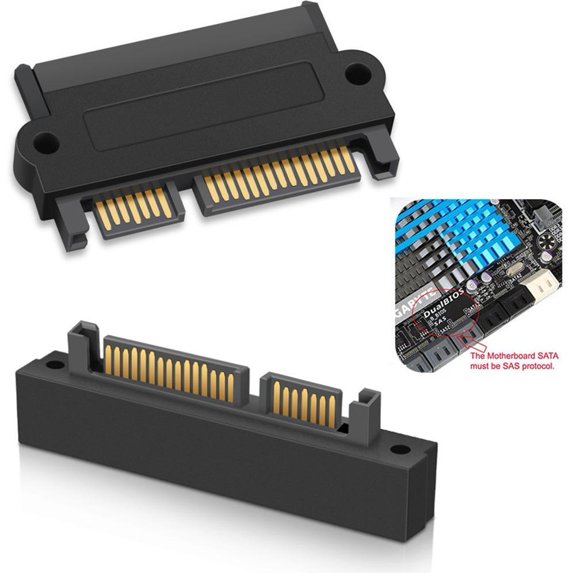 HPDL SFF-8482 SAS To SATA 22 Pin Angle 180 DegreeHard Disk Converter Adapter