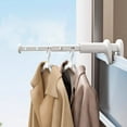 thumbnail image 5 of Travel Laundry Hanger 11.8"X3.4" Retractable Over Door Clothes Drying Rack, Portable Folding Clothes Rod for Dorm Apartment No-Tool Installation, 1 Clothes Hanger, 5 of 5