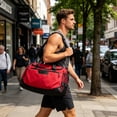 thumbnail image 5 of Large Capacity Gym Bag with Wet Dry Compartments, Sports Travel Tote with Shoe Pocket, Crossbody Duffel Bag for Trolley Attachment, Multifunctional Bag for Gym and Weekend Trips, 5 of 6