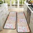 thumbnail image 4 of Kitchen Rugs Sets Of 2,Pioneer Flower Floral Print Pattern Anti Fatigue Kitchen Mat Rugs Non Slip Washable,Decorative Kitchen Floor Mats for Kitchen,Sink,Laundry,17"x47"+17"x47", 4 of 5