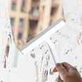 thumbnail image 4 of White Multi-Purpose Window Glass Cleaning Tool, Silicone Squeegee Wiper With Non-Slip Handle Plastic Material For Bathroom, Shower Door And Mirror, 10.04X9.45In, 4 of 5