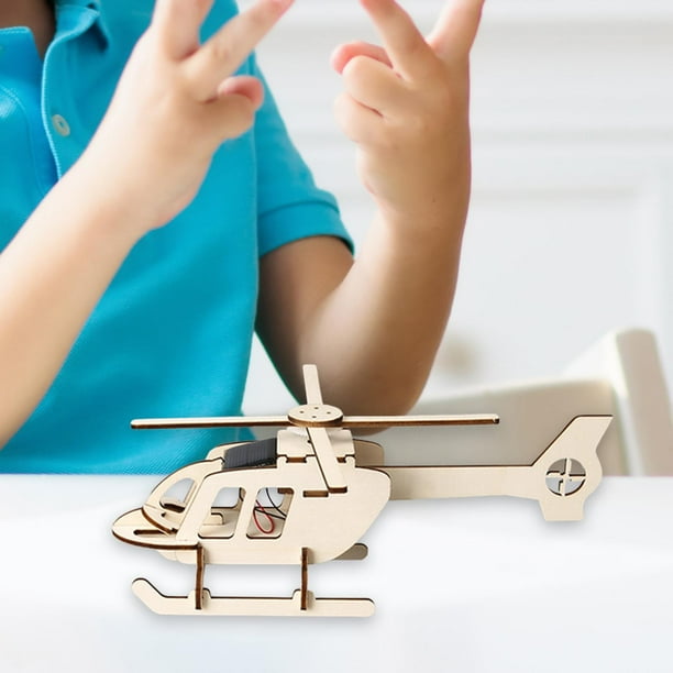 Kit de modelo de experimento científico de madera, ensamblaje DIY, modelo de helicóptero solar, avión, experimento, juguete, rompecabezas para niños,