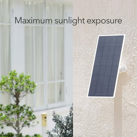 Wasserstein - Solar Panel for Google Nest Cam Outdoor or Indoor, Battery - 2.5W Solar Power - Made for Google Nest (3-Pack) - White