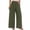 A-Army Green, variant on Jinhomg Casual Work Pants for Women Elegant Solid Color Wide Leg Business Trousers Lightweight Comfy Cotton Linen Elastic High Waist Pants Spring Saving Navy XXL