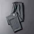 thumbnail image 3 of Pantalones de hombre de seda de hielo transpirables de verano de color sólido pantalones de lino sueltos casuales para hombre Pantalones deportivos de moda urbana, 3 of 5