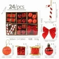 thumbnail image 3 of Feltree 24-Piece Mini Christmas Ornaments Set with Kraft Gift Box, Gold Themed Assorted Designs for Tree, Wreath, and Holiday Decor, 3 of 7