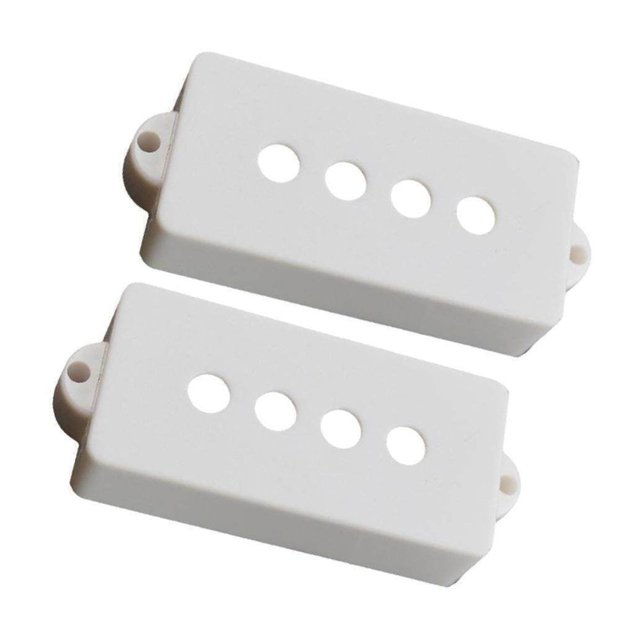 pitrice Electric Bass Open Pickup Cover for 4-String PB Bass Parts White