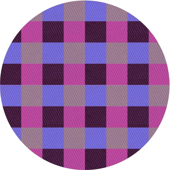 Ahgly Company Indoor Round Patterned Medium Purple Area Rugs, 3' Round