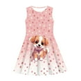 thumbnail image 3 of Yuyamidu Dog Paw Tank Top Princess Dress Cute Pink Sleevelesss Sundress for Teen Girls Casual School Party Dress Summer Round Neck Basic Skater Dress Size 11-12, 3 of 6