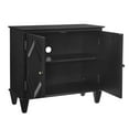 thumbnail image 5 of Noble House 33.6" Retro Wooden Sideboard Buffet Cabinet with Geometric Accent, Adjustable Shelf for Living Room, Black, 5 of 10