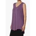 thumbnail image 3 of Women's PLUS Essentials Luxe Jersey Tunic V-Neck Relaxed Fit Sleeveless Top, 3 of 7