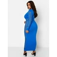 thumbnail image 4 of Rebdolls Women's Plus Bodycon Long Sleeve Cut Out Maxi Dress - Royal Blue - 3X, 4 of 4
