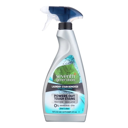 Seventh Generation Laundry Stain Remover, Free & Clear, 16 oz (Pack of 8)