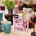 thumbnail image 3 of Pink Room Decor Christian Gifts for Women Pray Over It Bible Verse Inspirational Gifts for Women, Office Decor Bedroom Decor Desk Accessories, Pray on It Pray through It, 4x 4 Inches, 3 of 6