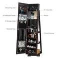 thumbnail image 2 of Ktaxon 360° Swivel Lockable Jewelry Cabinet, Jewelry Armoire Standing with Full Length Mirror, Brown, 2 of 8
