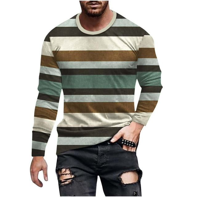 Birdeem Nouvelle Mode Décontractée T-Shirt de Sport à Manches Longues pour Hommes - Chemise à Manches Longues Col Rond Blouses & Chemises