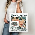 thumbnail image 2 of Trendy Book Lover Tote Bag for Girls – Born to Read Forced to Work, Retro Aesthetic Canvas Bag Gift for Readers, Reusable Bookish Tote with Comic Design for Women and Teens, 2 of 5