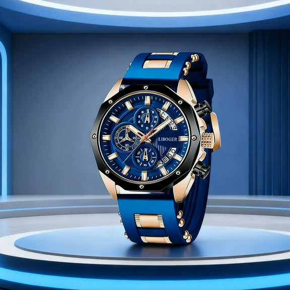 Men's Large-Face Outdoor Sports Analog Watch–Rubber Strap, 3-Hand (Hour/Minute/Second) , Perfect for Training, Hiking & Adventure (Black)