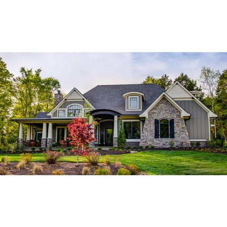 TheHouseDesigners-4838 Country Cottage House Plan with Slab Foundation (5 Printed Sets)