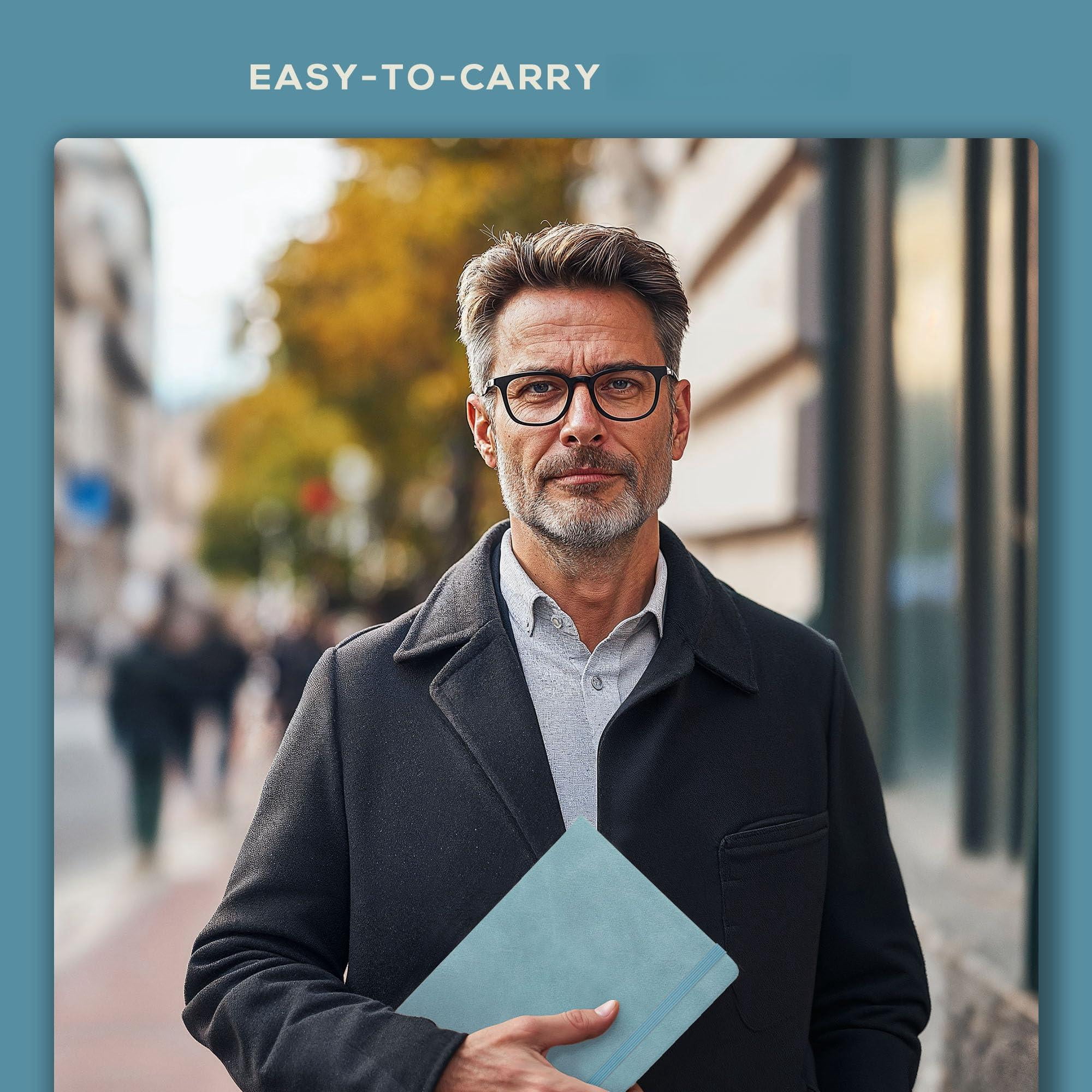 Large Lined Journal Notebook  8.5" X 11.5" (a4) Hardcover Vegan Leather Executive Diary For Work Thick 120gsm Paper Lay-flat Binding Gift Box