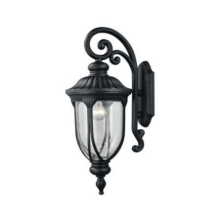 

Wall Sconces 1 Light With Matte Black Finish Clear Seedy Glass Medium Base 23 inch 100 Watts - World of Lamp