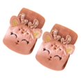 thumbnail image 3 of Fawn Plush Half-finger Cartoon Cute Fingerless Thick Warm Gloves, 3 of 9