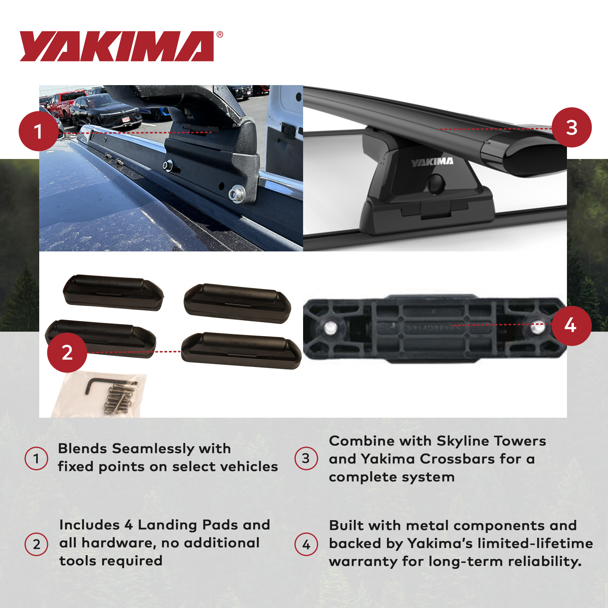 YAKIMA Landing Pad 17 Fixed Point for Select 2015+ Chevy/GMC 